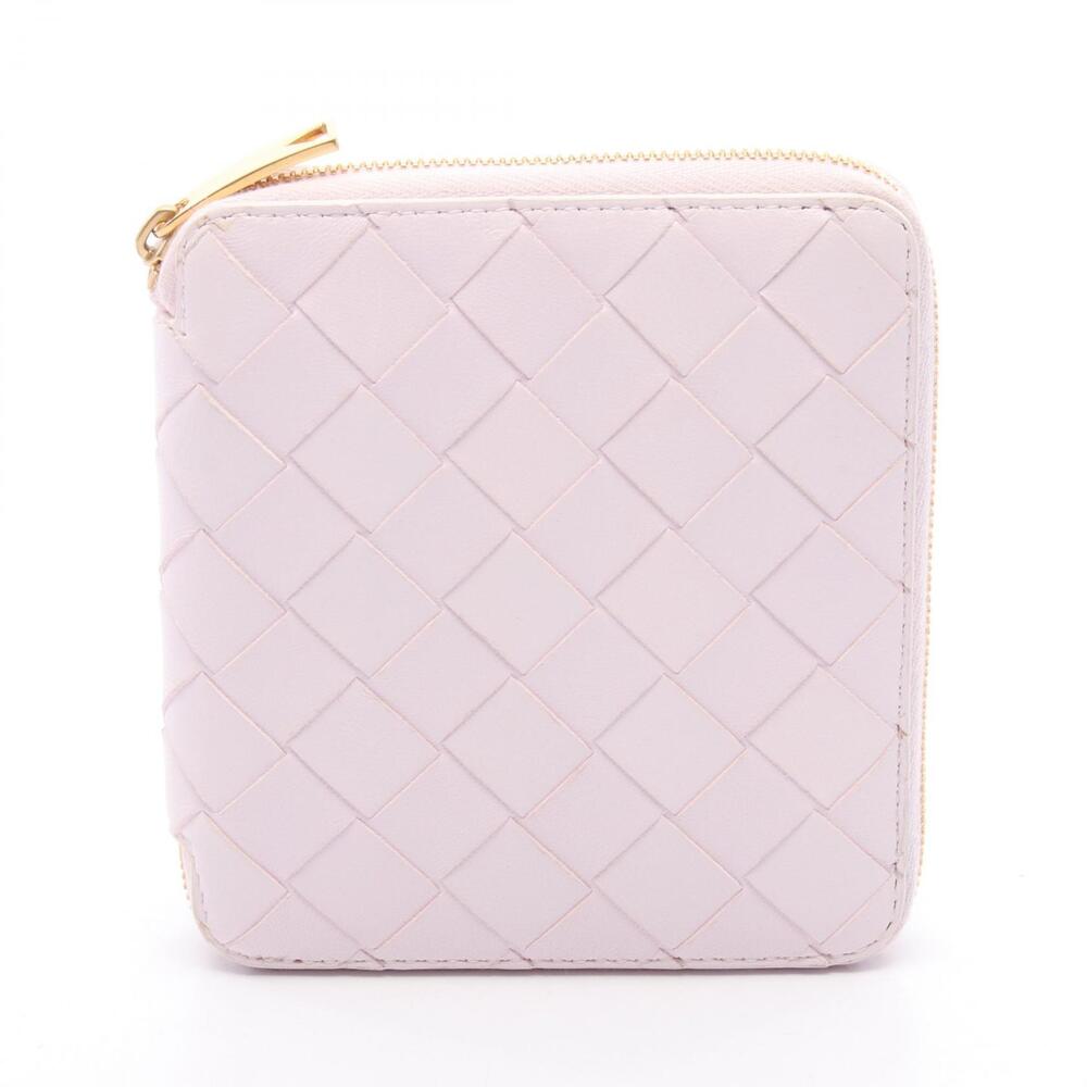 Bottega Veneta Intrecciato Round Wallet Leather Pink